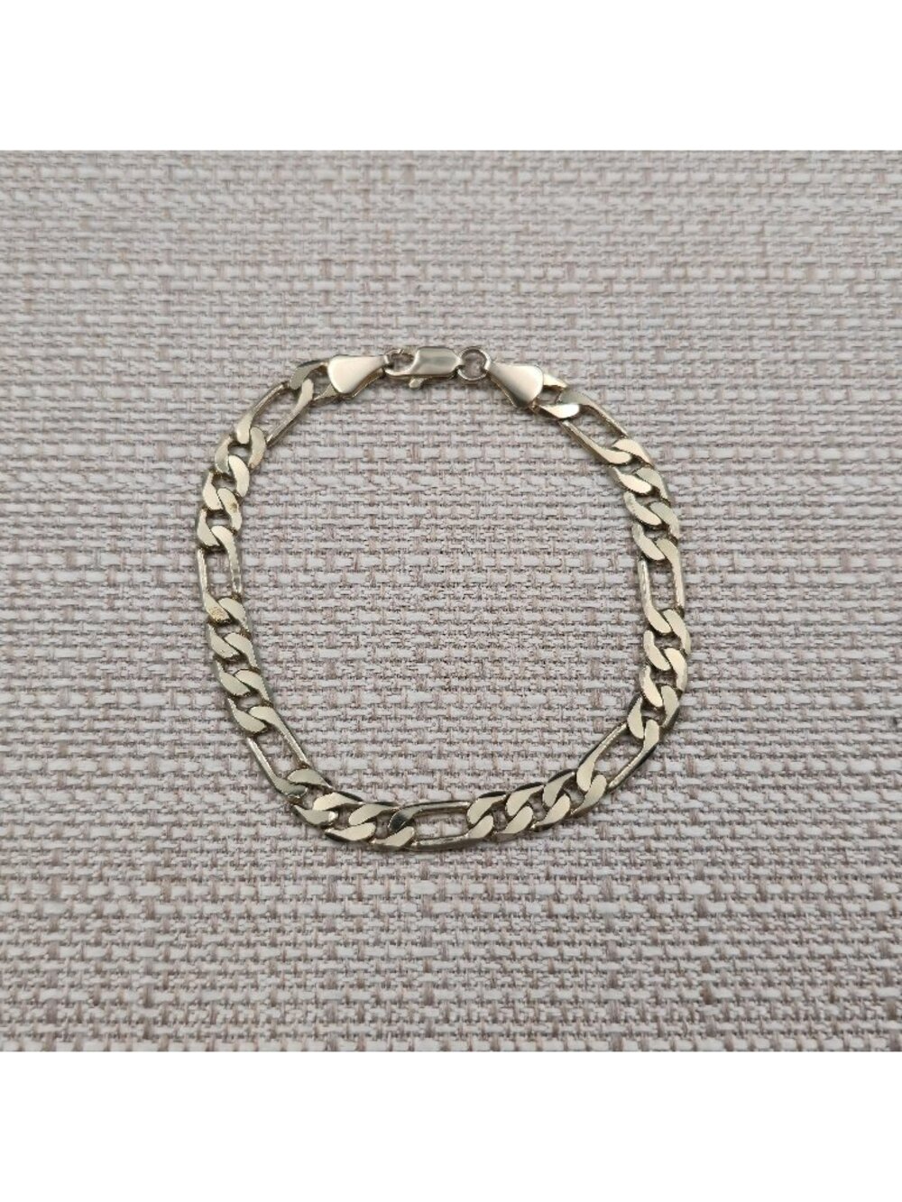 8 Inch Stainless Steel Figaro Link Chain Bracelet A7379